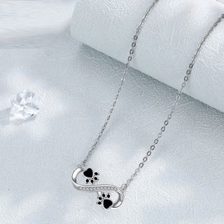 Collier Empreinte de Patte Infini avec Zirconia
