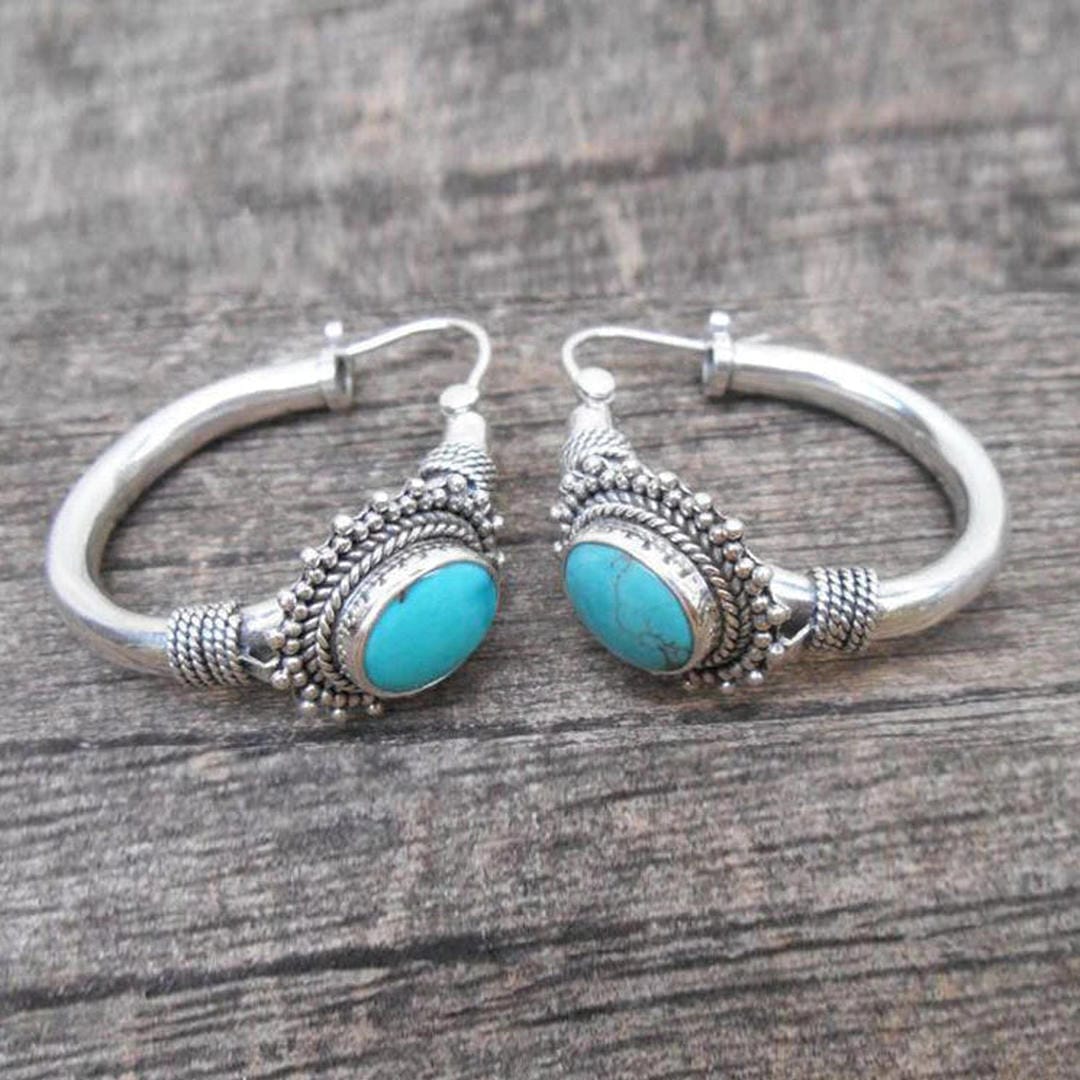 Elettra™ - Boucles d'oreilles vintage en turquoise