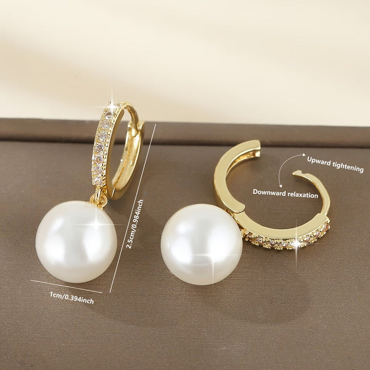 Les Boucles d'Oreilles en Goutte de Perle Moderne
