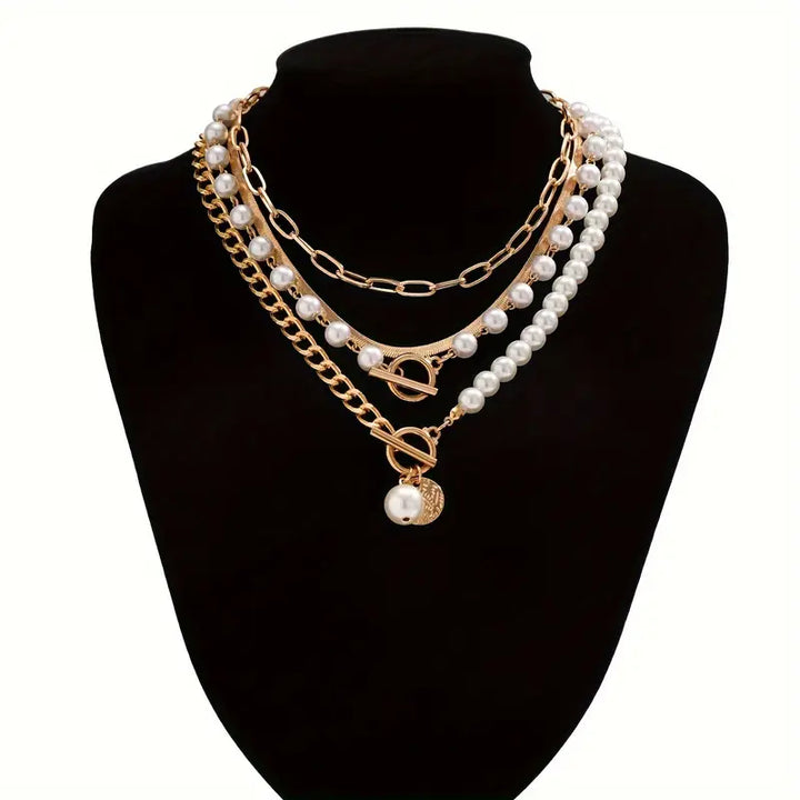 Ensemble de Colliers Superposés avec Perles Modernes