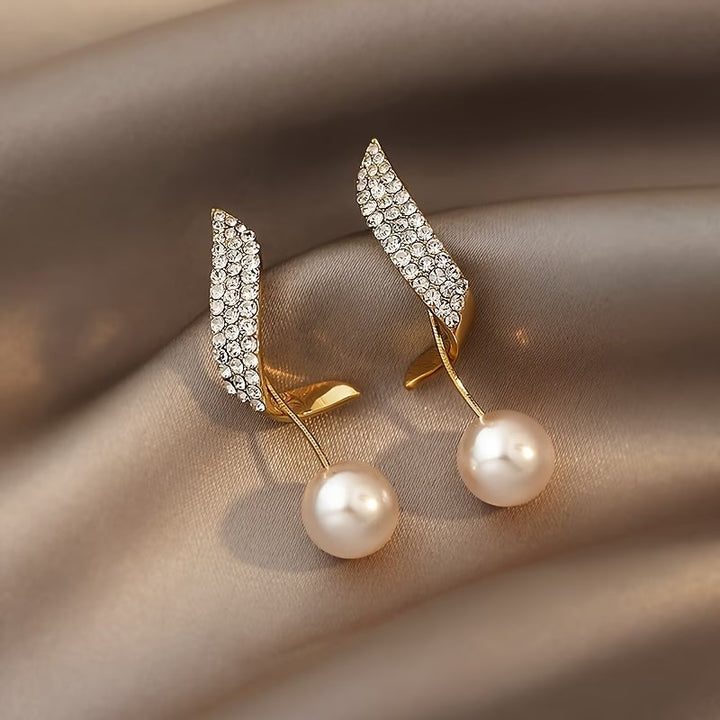 Boucles d'oreilles en Perle à Plume de Cristal
