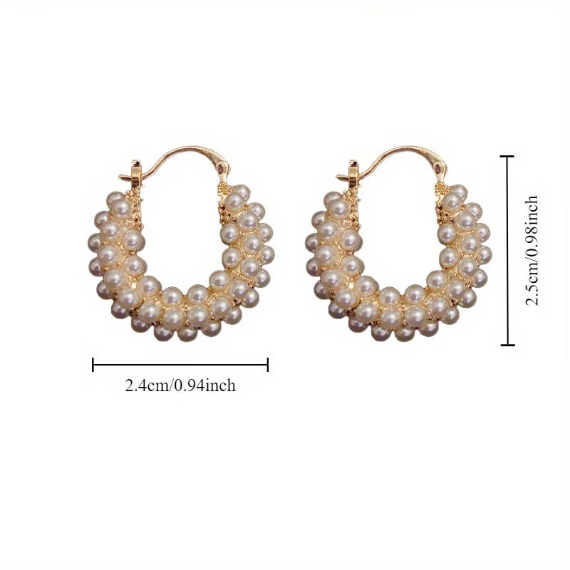 Boucles d'oreilles créoles avec perles superposées