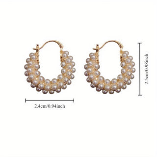 Boucles d'oreilles créoles avec perles superposées