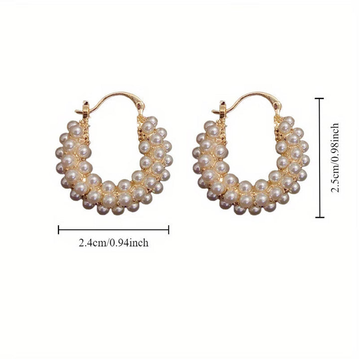 Boucles d'oreilles créoles avec perles superposées