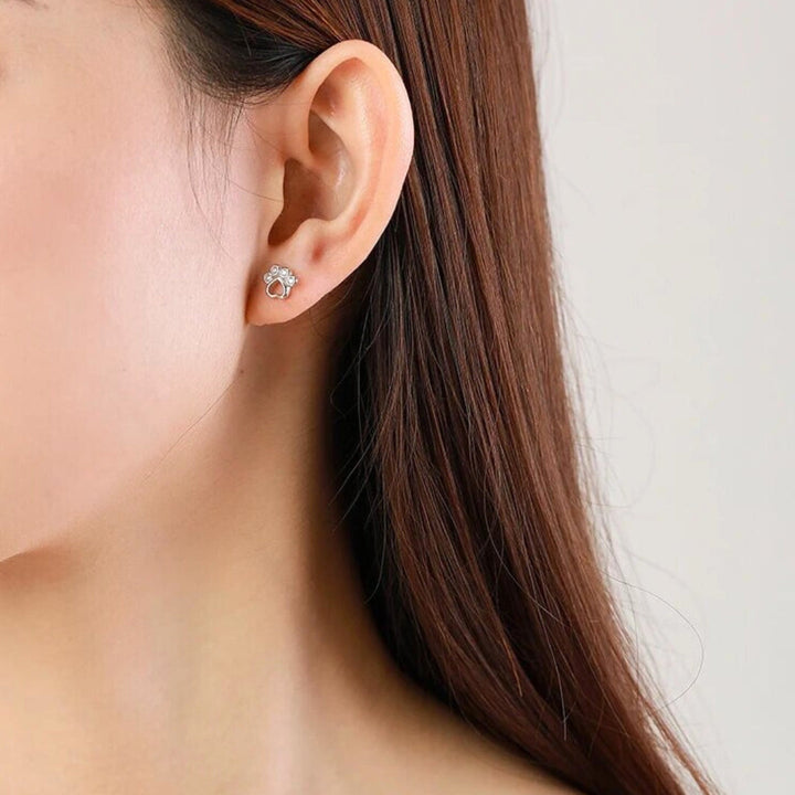 Boucles d'Oreilles Pattes en Argent Sterling – Avec Zirconia Étincelantes