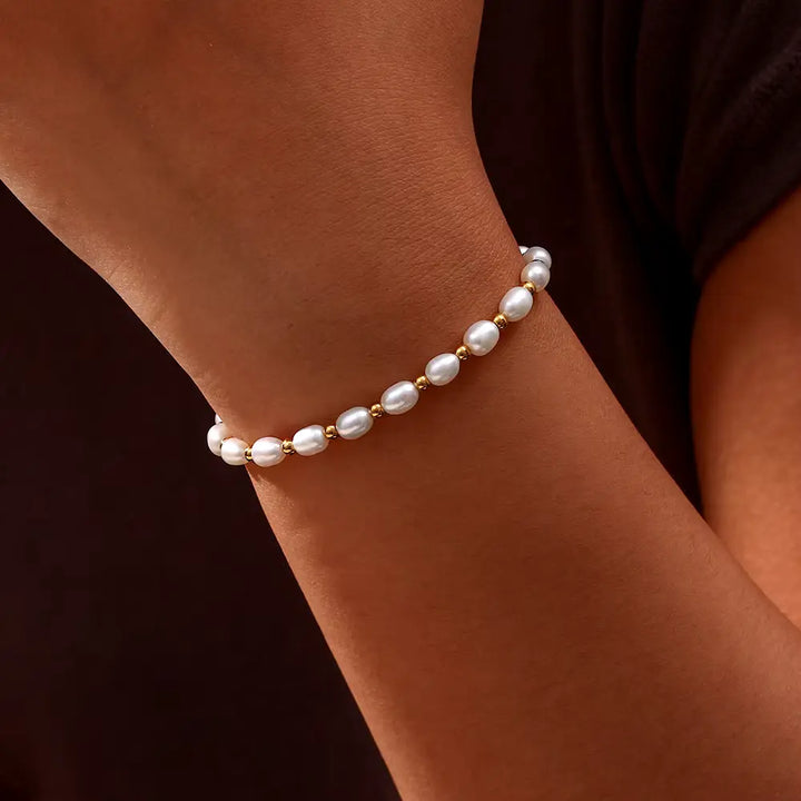 Bracelet Élégant en Perles et Or
