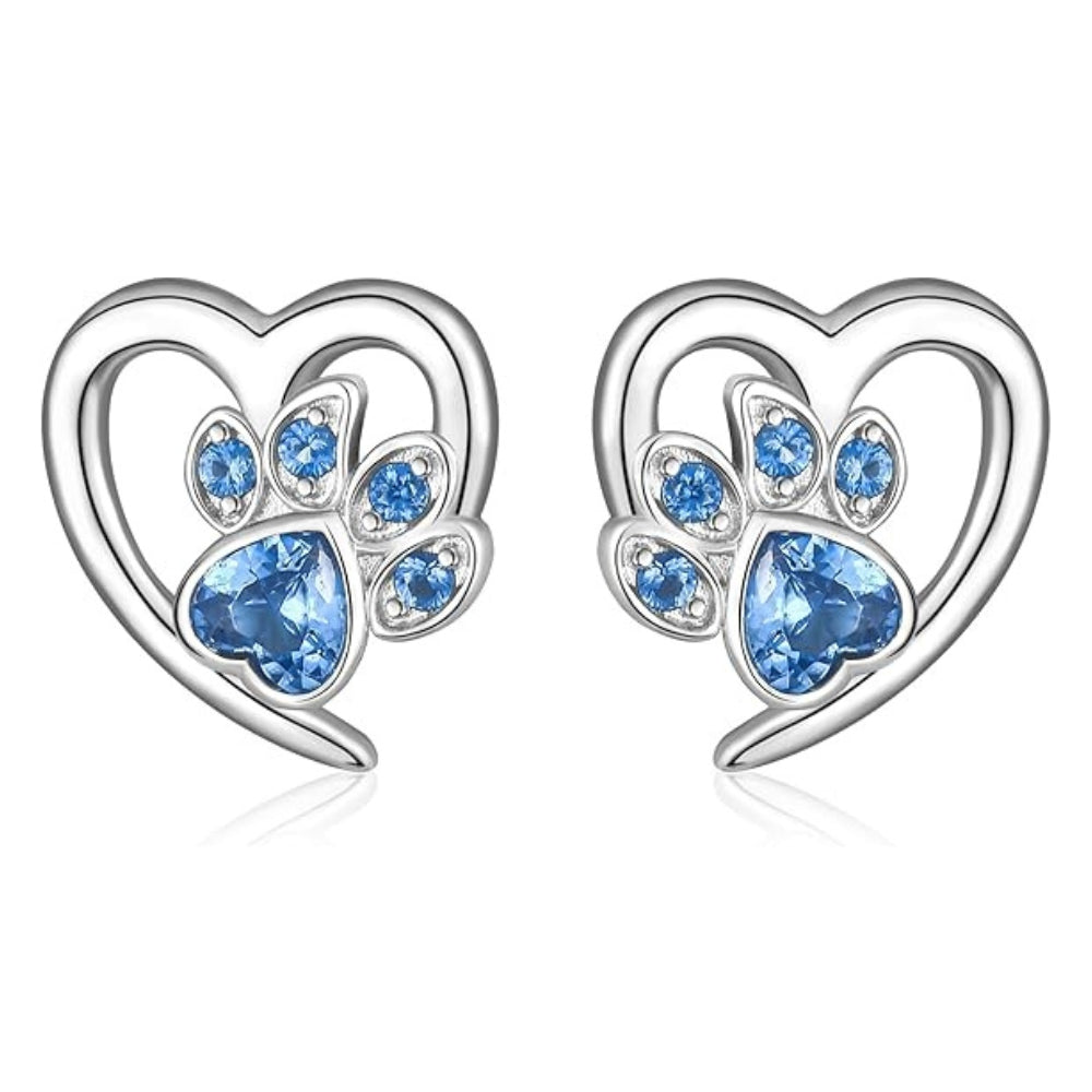 Boucles d'oreilles Patte et Cœur avec Zirconia