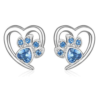 Boucles d'oreilles Patte et Cœur avec Zirconia