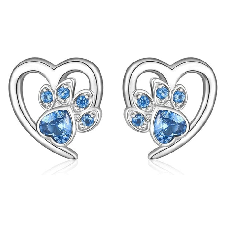Boucles d'oreilles Patte et Cœur avec Zirconia