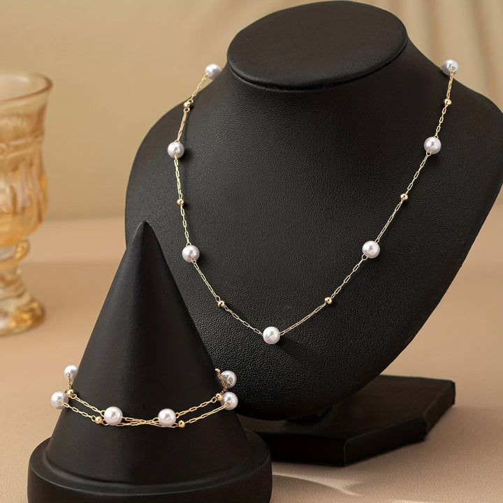Set de Bijoux avec Chaîne de Perles Délicates