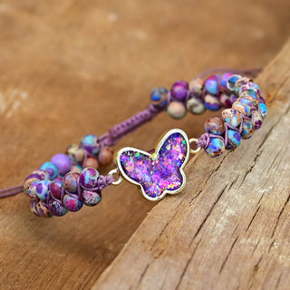 Bracelet Papillon en Opale Violette Druzy