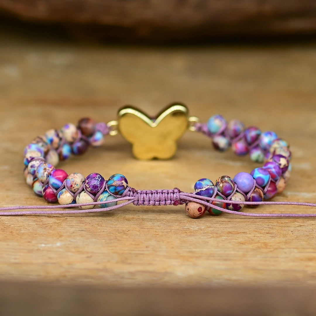 Bracelet Papillon en Opale Violette Druzy