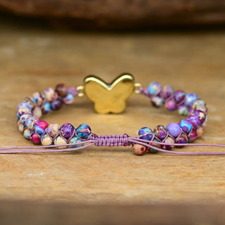 Bracelet Papillon en Opale Violette Druzy