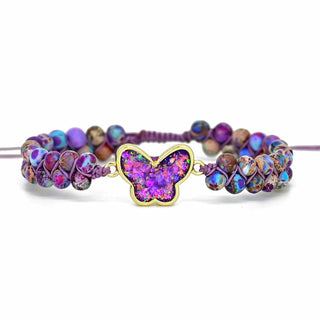 Bracelet Papillon en Opale Violette Druzy