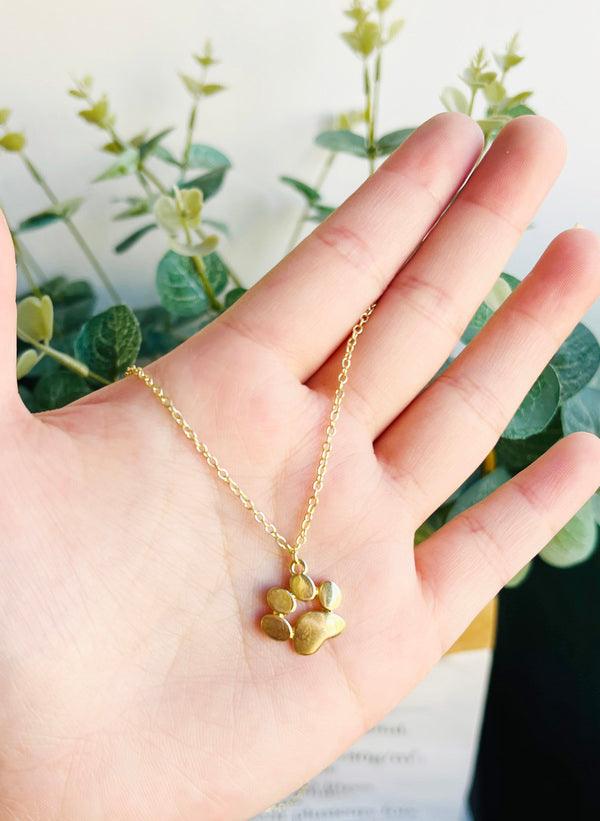 Collier Plaqué Or avec Pendentif Patte
