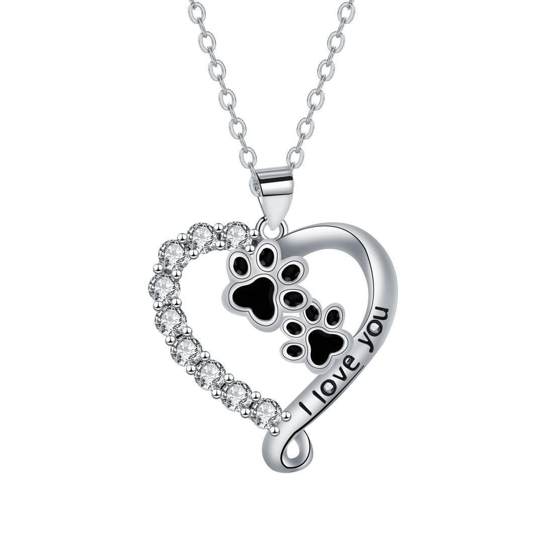 Collier en Pendentif en Forme de Cœur avec Patte