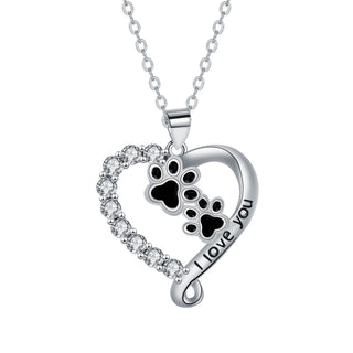 Collier en Pendentif en Forme de Cœur avec Patte