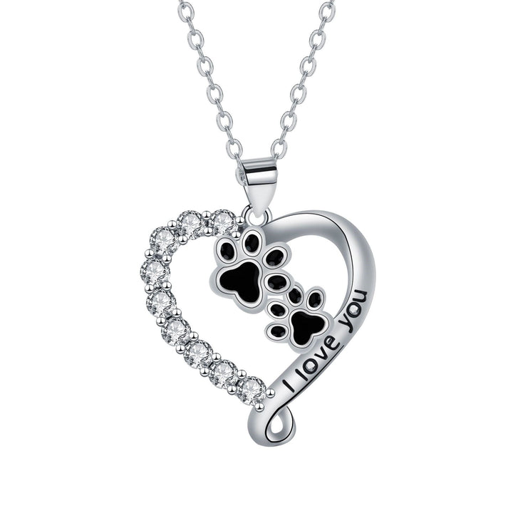 Collier en Pendentif en Forme de Cœur avec Patte