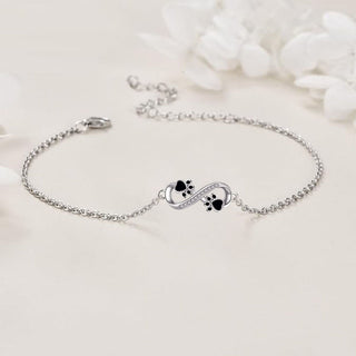 Pendentif Infini Bracelet Patte d'Animal avec Zirconia