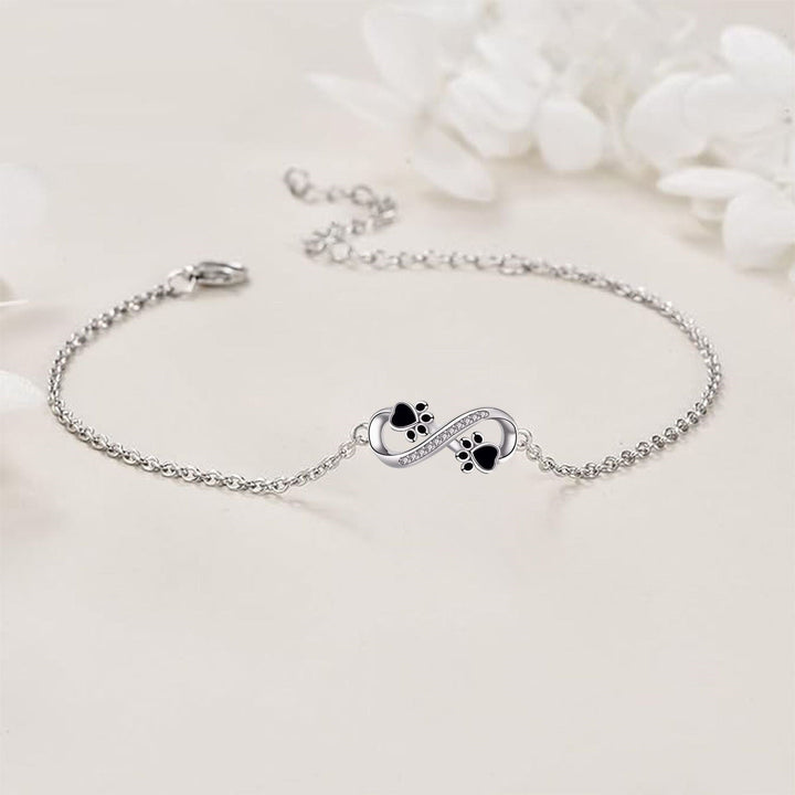 Pendentif Infini Bracelet Patte d'Animal avec Zirconia