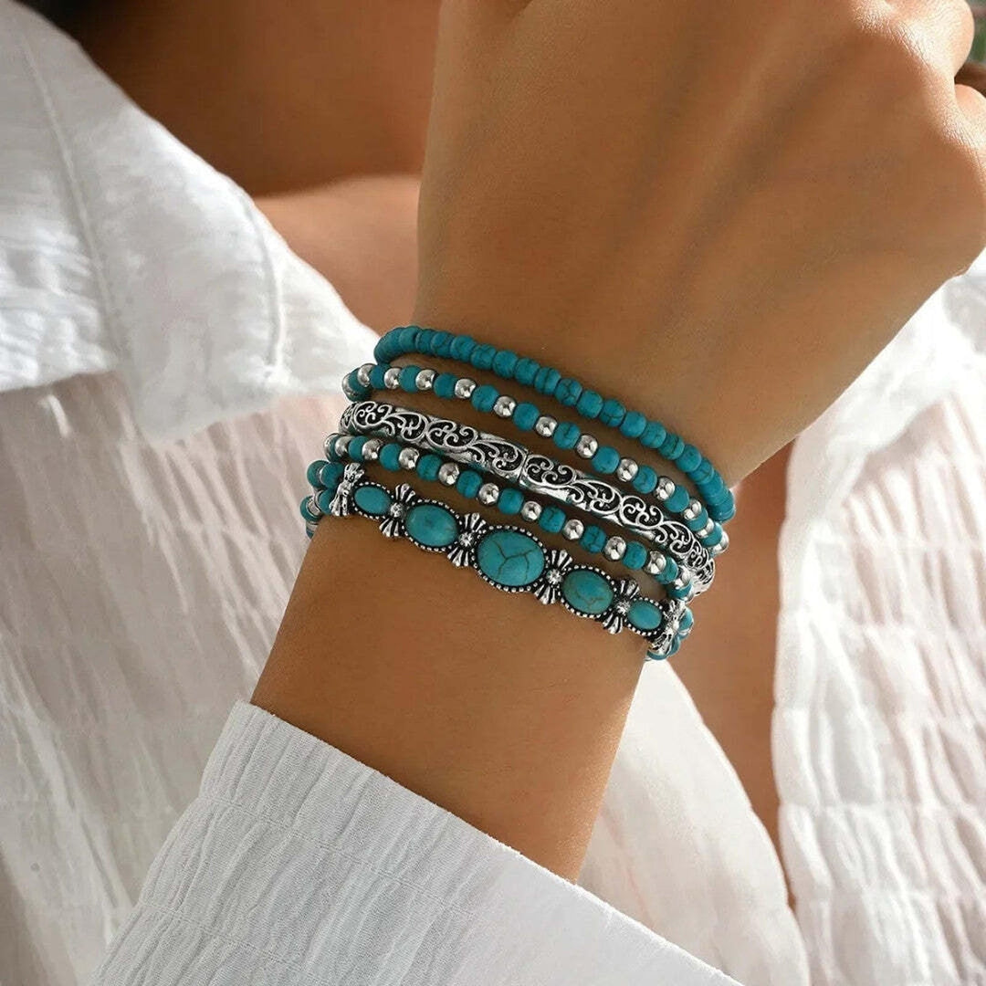 Mirella™ - Collection de Bracelets Boho avec Perles Turquoises