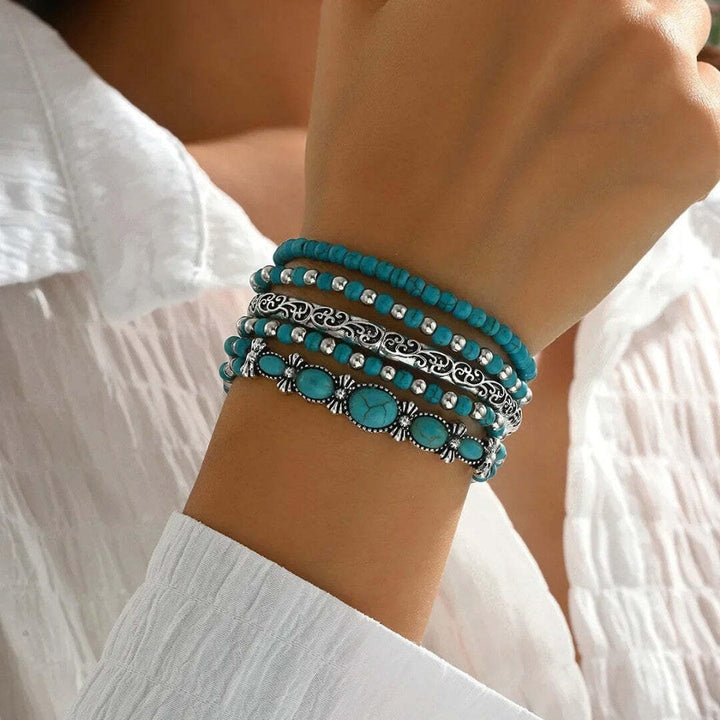 Mirella™ - Collection de Bracelets Boho avec Perles Turquoises