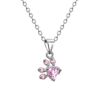 Ensemble de Bijoux Pattes en Or Rose – 4 Pièces avec Cœur en Zirconia (Bague, Collier, Boucles d'Oreilles, Bracelet)