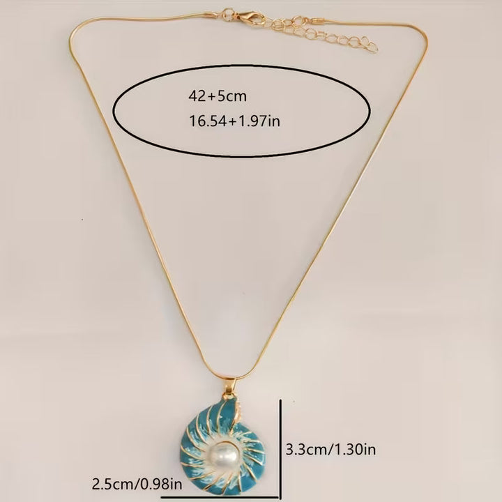 Collier avec Pendentif en Perle de Coquillage