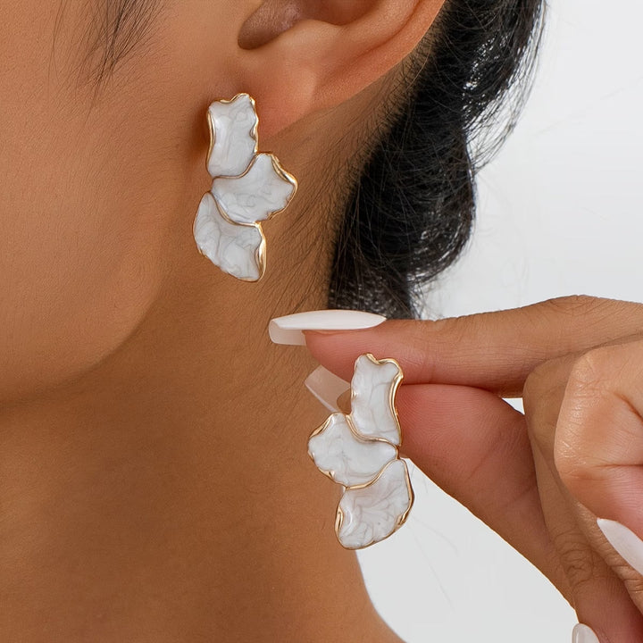 Boucles d'Oreilles en Pétale de Fleurs en Perles
