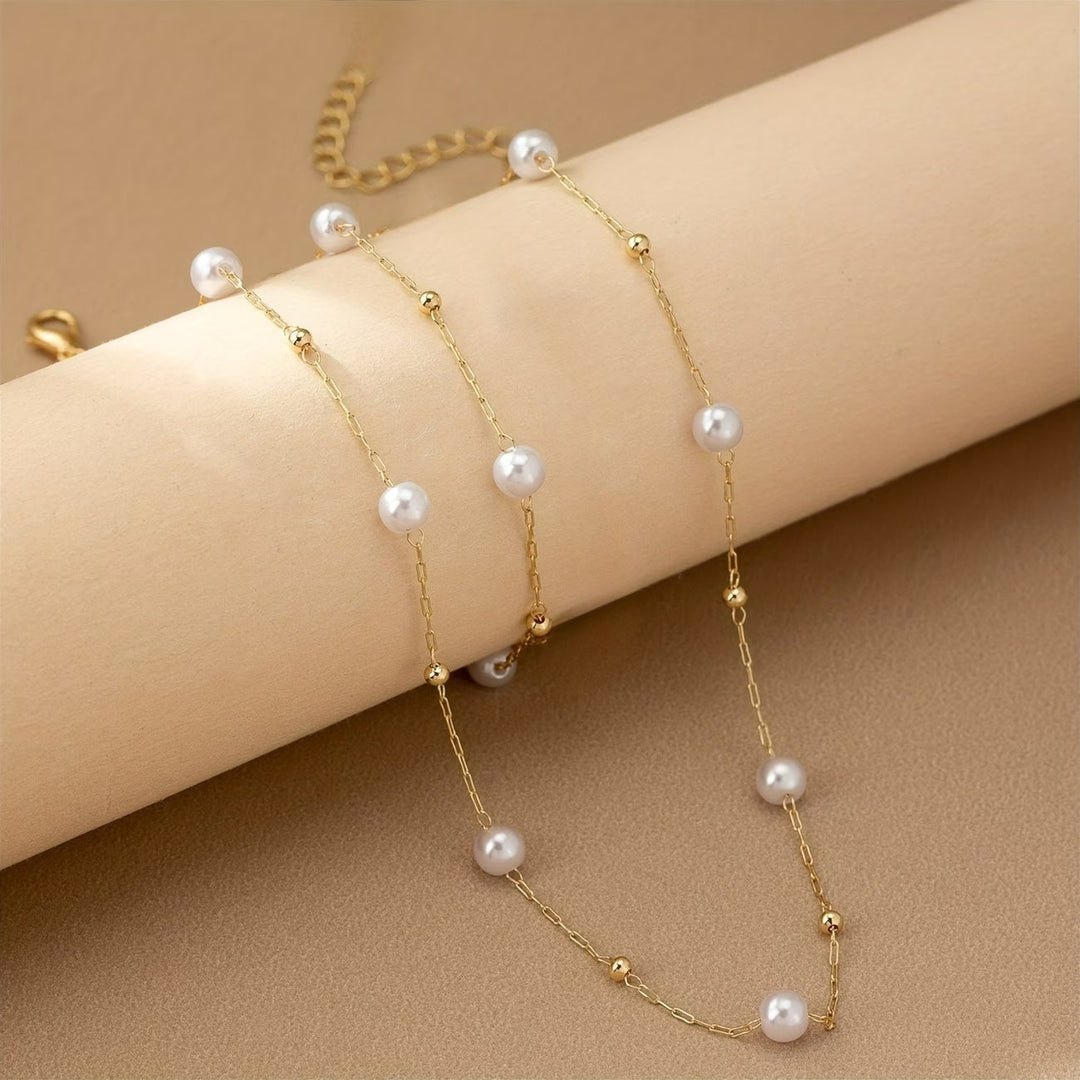 Set de Bijoux avec Chaîne de Perles Délicates