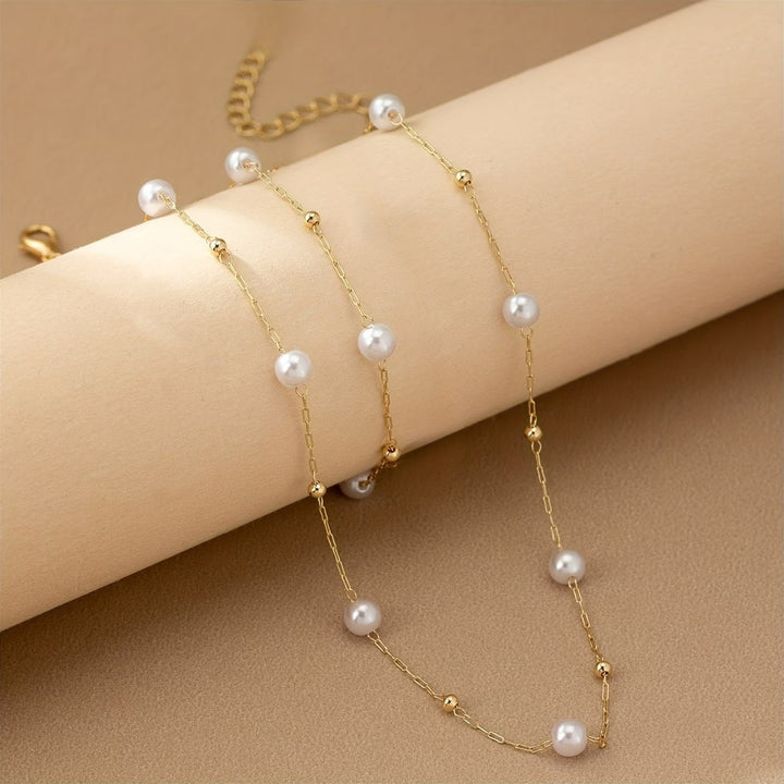 Set de Bijoux avec Chaîne de Perles Délicates