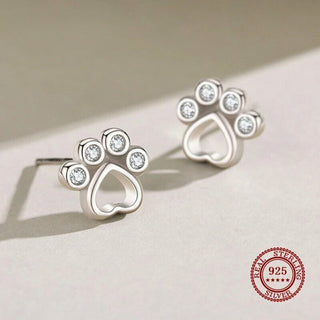 Boucles d'Oreilles Pattes en Argent Sterling – Avec Zirconia Étincelantes