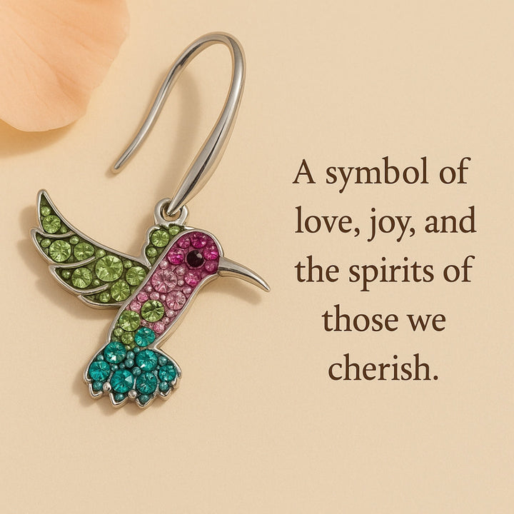 Boucles d'oreilles étincelantes en colibri coloré