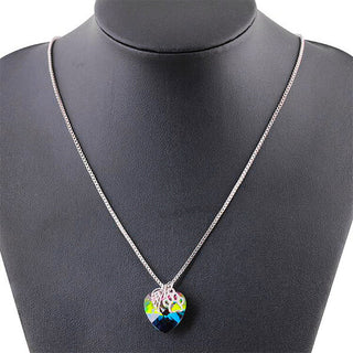 Collier Mémorial Arc-en-Ciel avec Pendentif en Forme de Cœur
