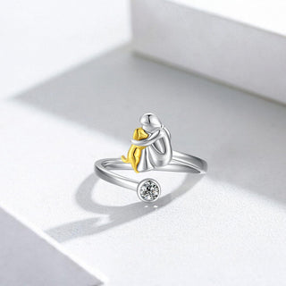 Bague en Argent Sterling 925 avec Zirconia – Ajustable & Fait Main