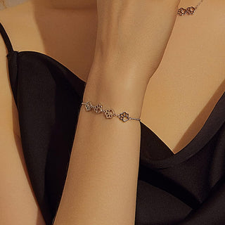 Bracelet en Argent Sterling avec Empreinte de Patte – Ajustement Ajustable