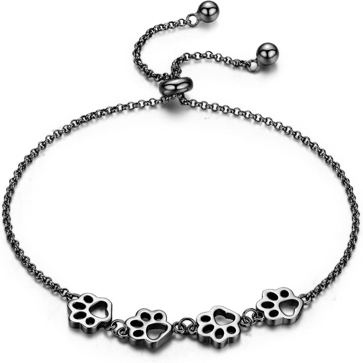Bracelet en Argent Sterling avec Empreinte de Patte – Ajustement Ajustable
