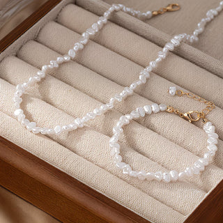 Ensemble de Collier et Bracelet en Perles Baroques