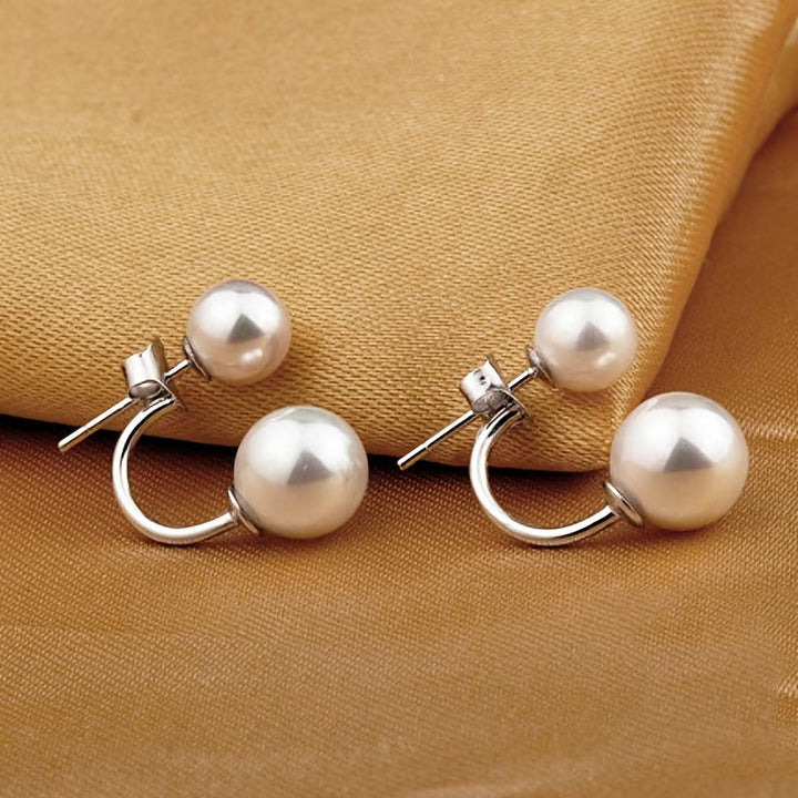 Boucles d'Oreilles D Déclaration avec Perles Doubles
