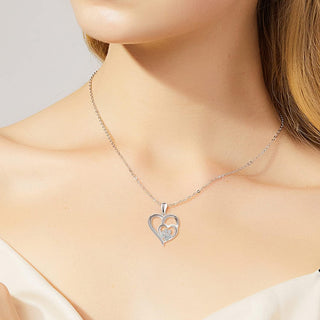 Collier en Argent Sterling avec Patte et Cœur en Zirconia