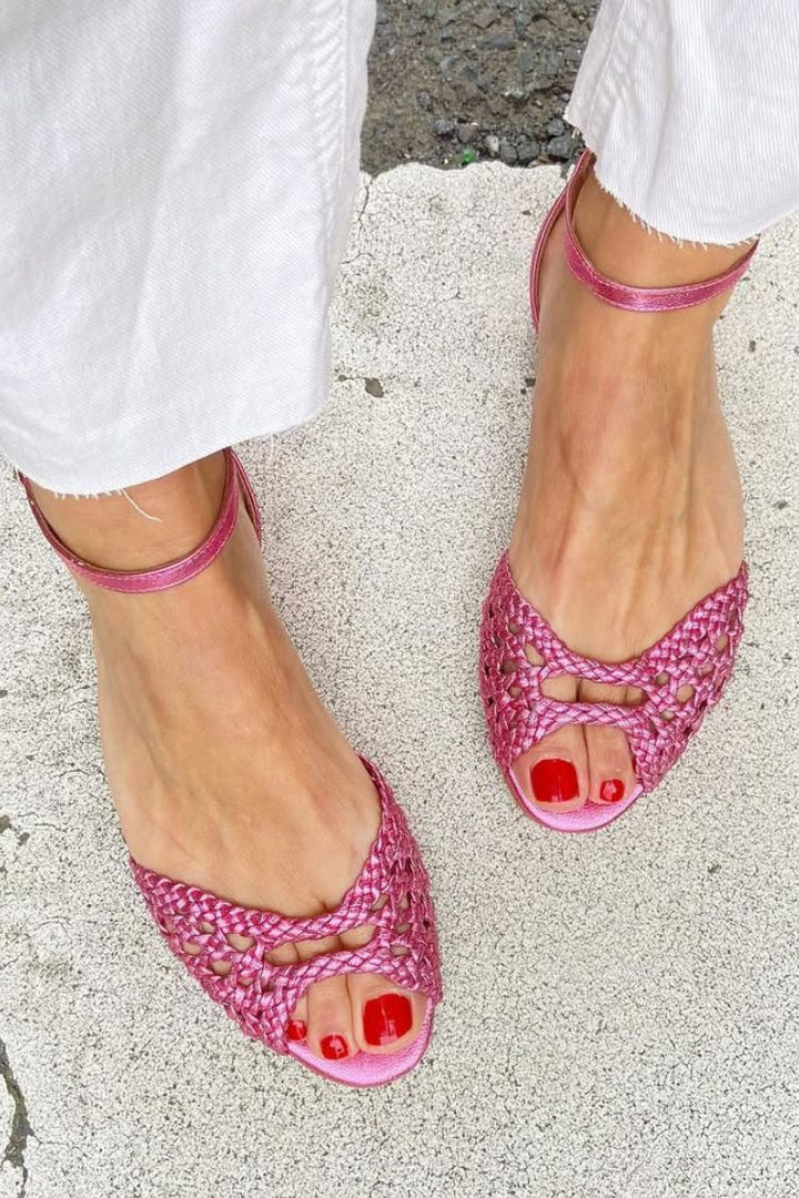 Isadora™ | Sandales Tressées Dorées