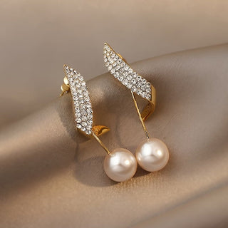 Boucles d'oreilles en Perle à Plume de Cristal