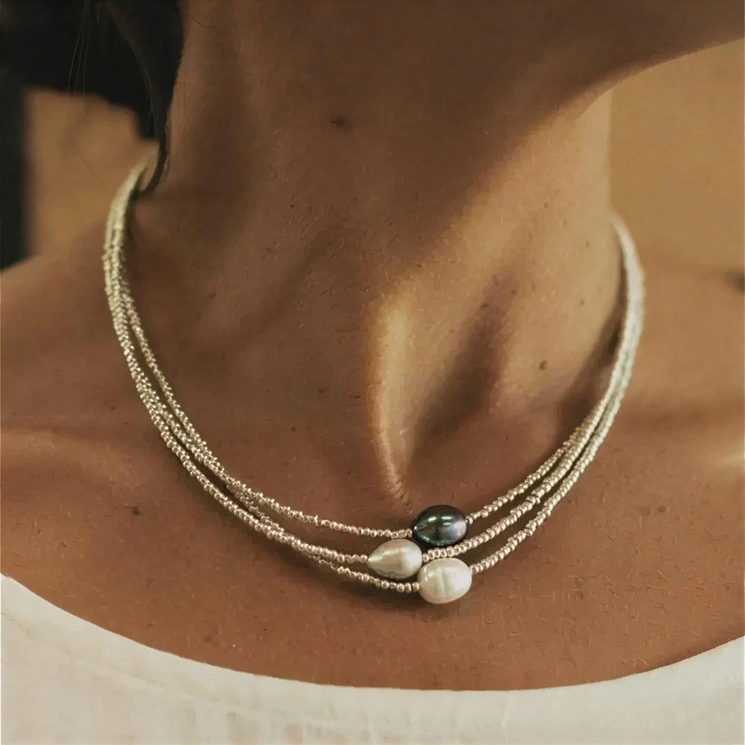 Collier Multi-Couches avec Perles Baroques