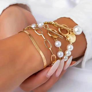 Ensemble de Bracelets en Perles Superposées de Luxe