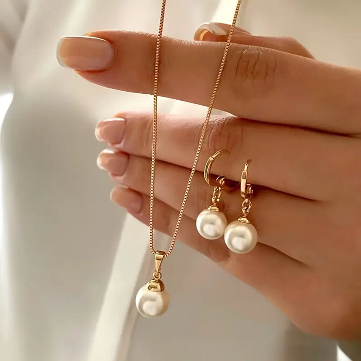 Ensemble de Collier Élégant et Gracieux avec Perles