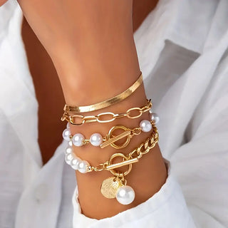 Ensemble de Bracelets en Perles Superposées de Luxe