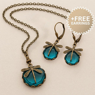 Magnifique Collier Vintage Libellule avec Boucles d'Oreilles Bonus – Offre Limitée