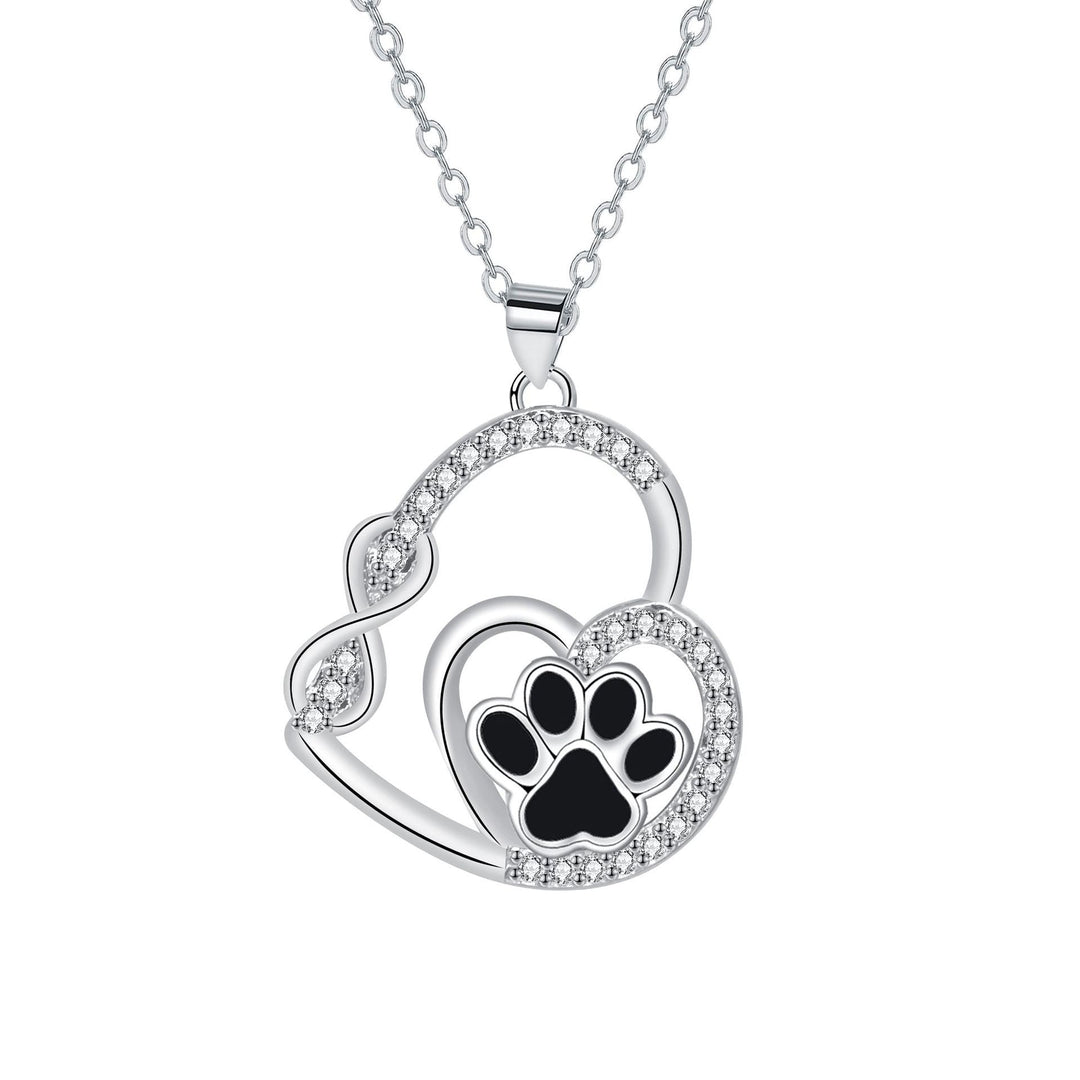 Pendentif Collier Infini Double Amour Empreinte de Patte