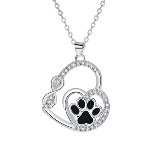 Pendentif Collier Infini Double Amour Empreinte de Patte