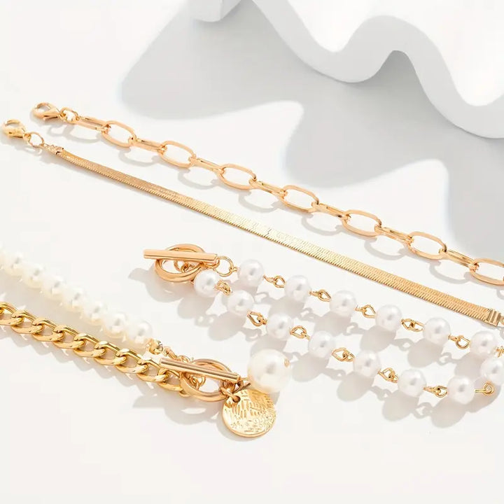 Ensemble de Bracelets en Perles Superposées de Luxe